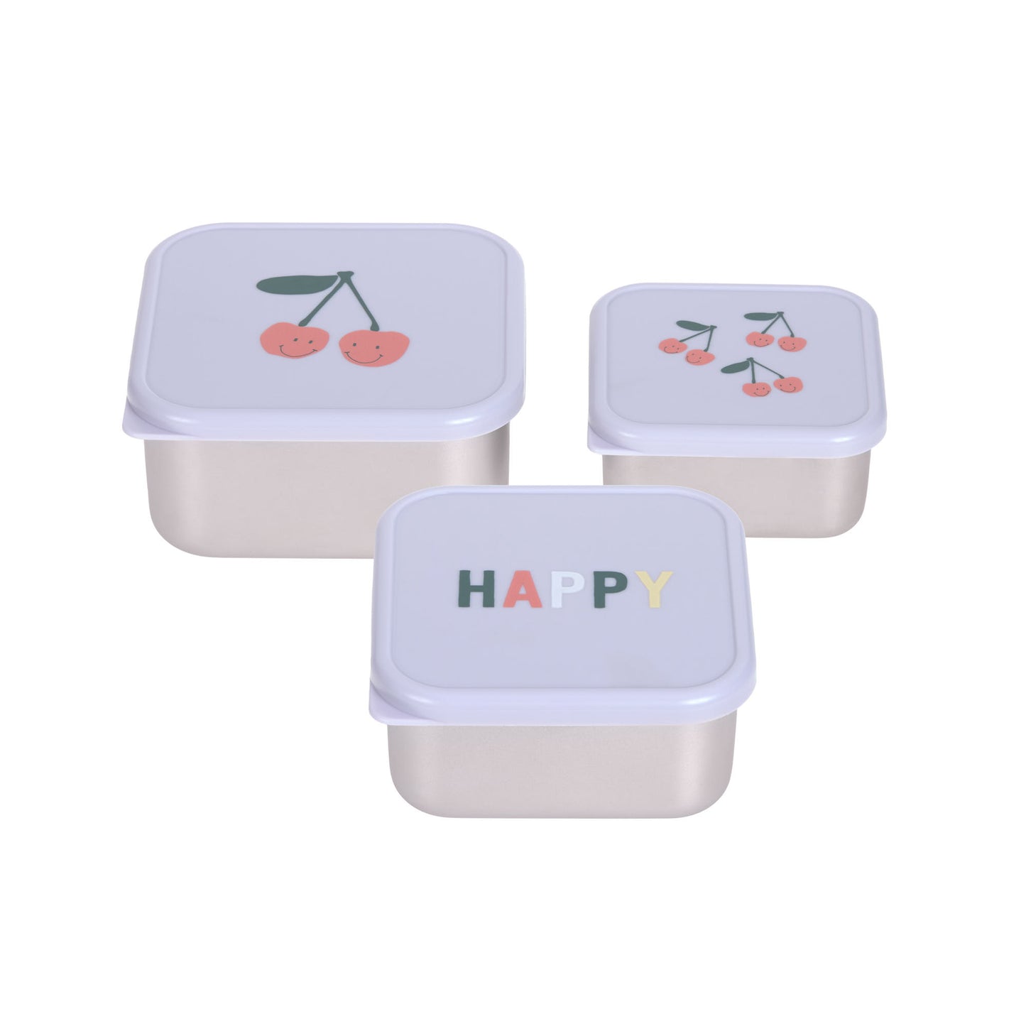 Lässig - Snackbox Kinder 3er Set Edelstahl Brotdose