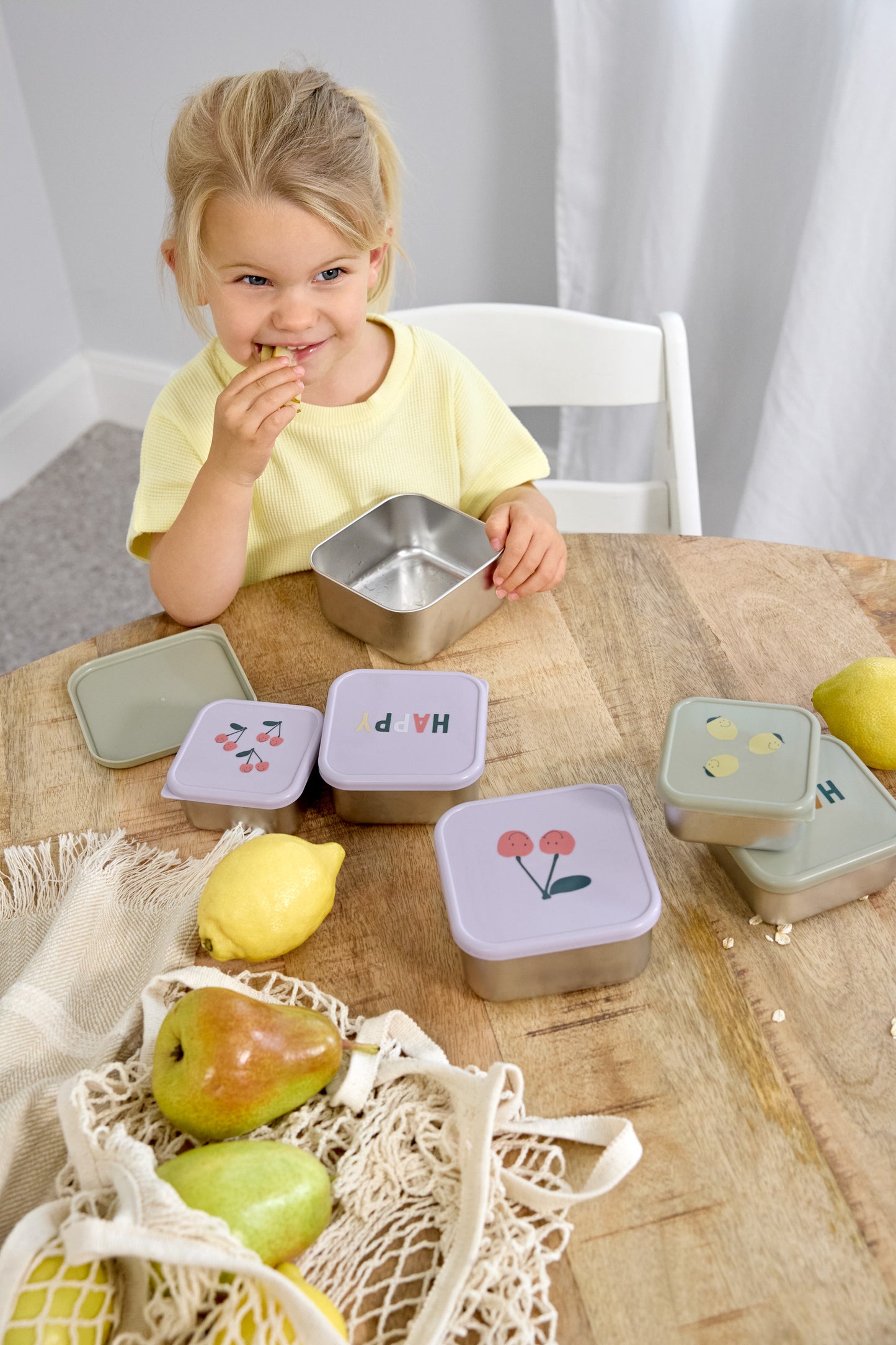 Lässig - Snackbox Kinder 3er Set Edelstahl Brotdose