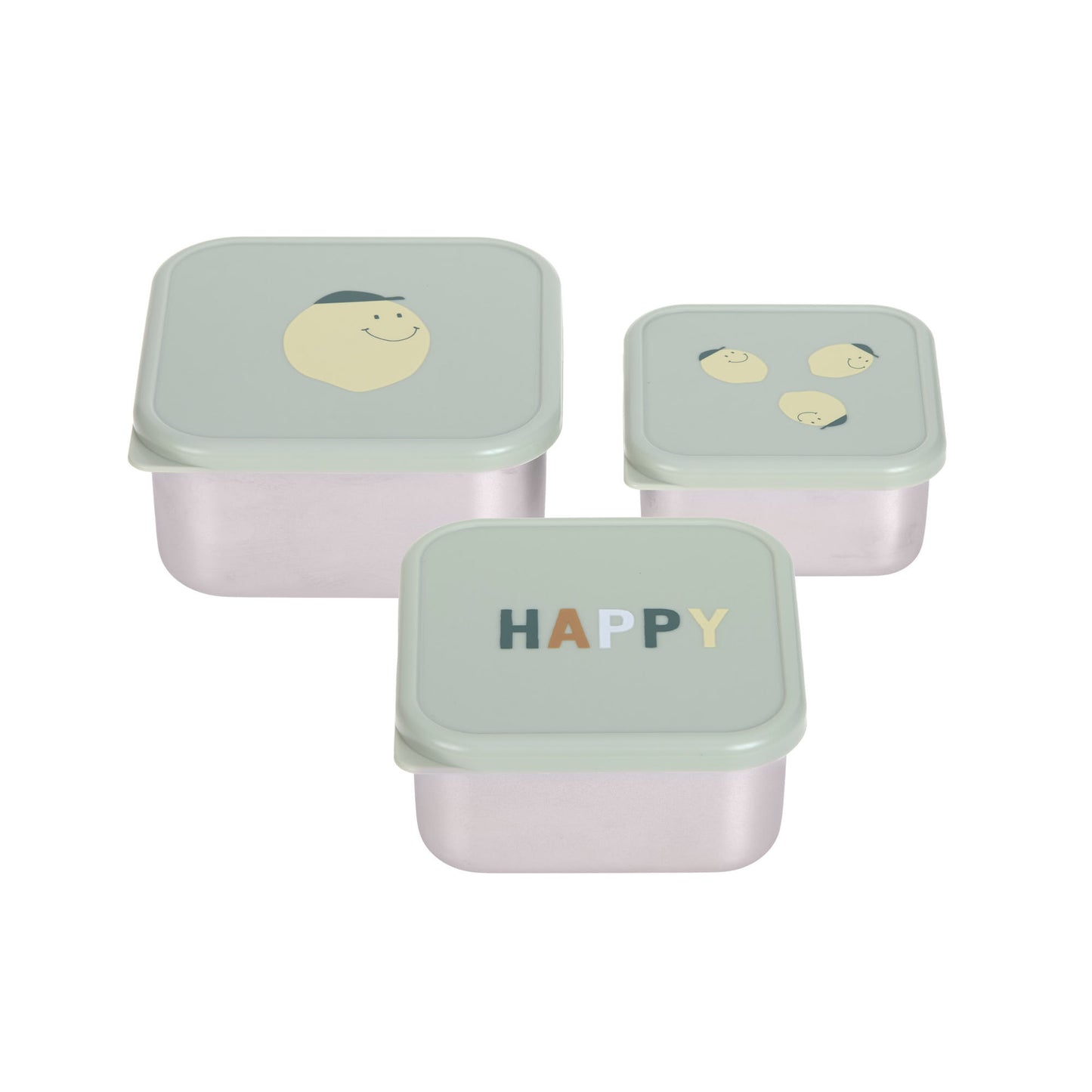 Lässig - Snackbox Kinder 3er Set Edelstahl Brotdose