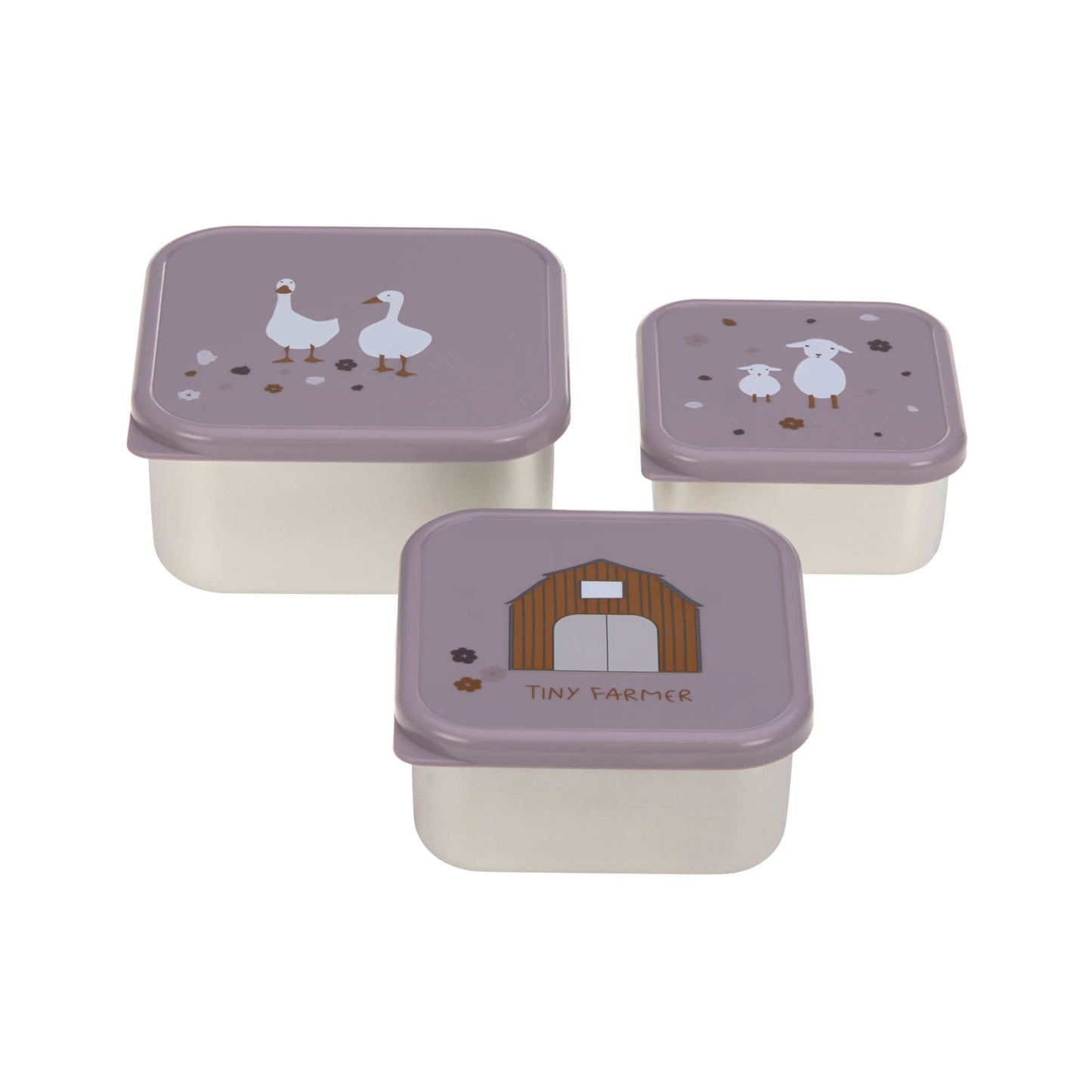 Lässig - Snackbox Kinder 3er Set Edelstahl Brotdose